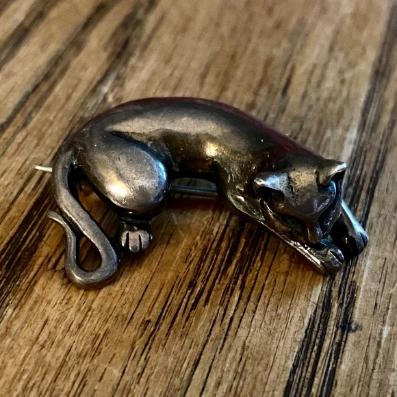 Jewelry - Sterling Silver Cat Pin/Brooch